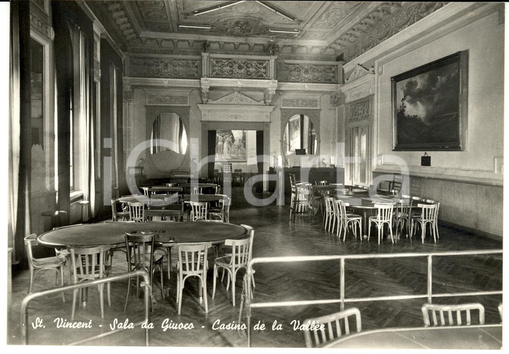 Cartolina originale da collezione 1965 ca SAINT-VINCENT (AO) Interni CASINO DE LA VALLEE *Cartolina FG NV 1