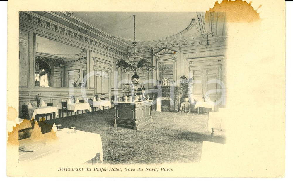 Cartolina originale da collezione 1936 PARIS GARE DU NORD Restaurant du Buffet Hotel *Cartolina FP VG 1