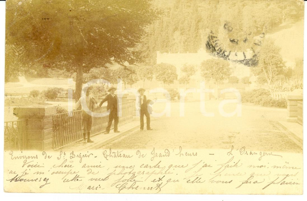 Cartolina originale da collezione 1900 SAINT-DIZIER (F) Bambini nel castello di Jean d'Heures *VERA FOTO 1