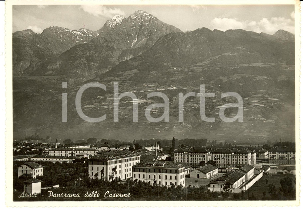 Cartolina originale da collezione 1940 ca AOSTA Panorama delle Caserme *Cartolina postale FG NV 1