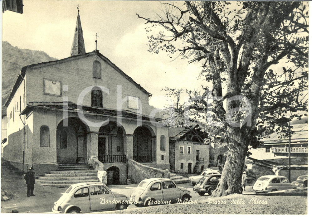 Cartolina originale da collezione 1940 ca BARDONECCHIA (TO) Frazione Melezet Piazza della Chiesa *Cartolina FG NV 1