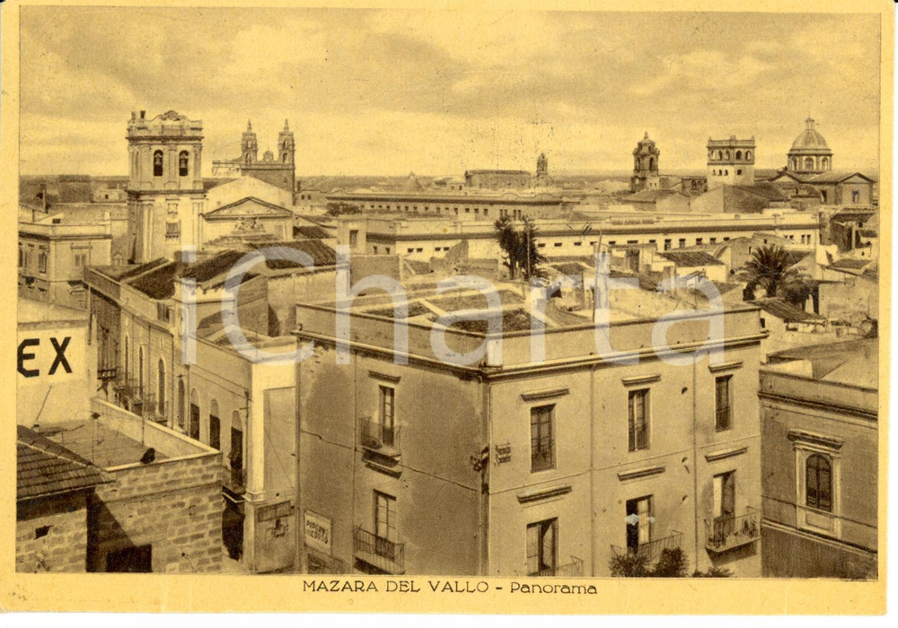 Cartolina originale da collezione 1950 MAZARA DEL VALLO (TP) Scorcio panoramico *Cartolina postale FG VG 1