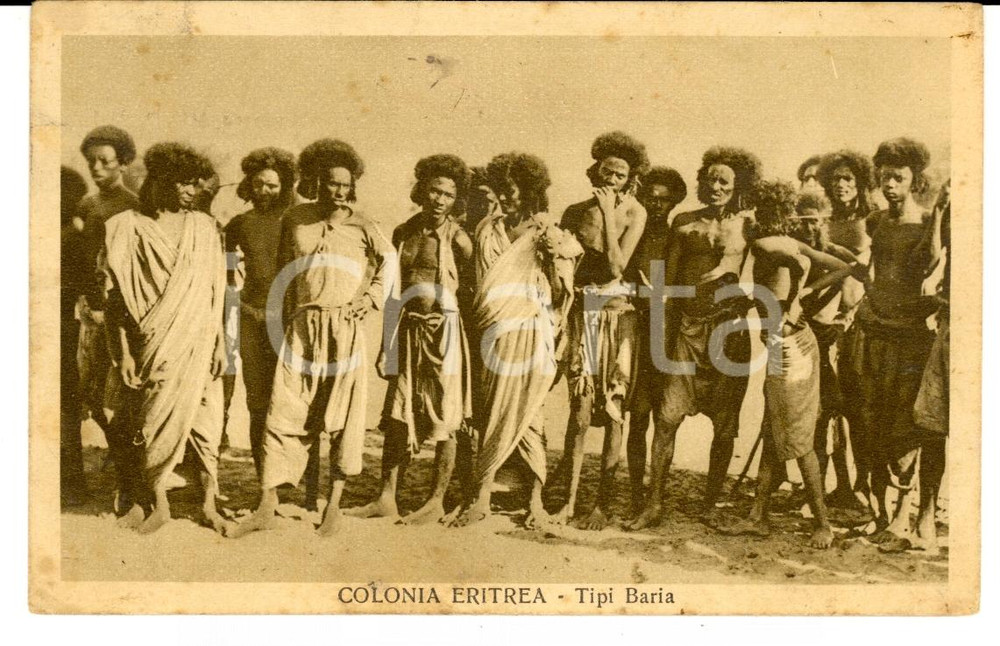 Cartolina originale da collezione 1940 AOI MASSAUA (Eritrea) Tipi BARIA COSTUMI COLONIE *Cartolina FP VG 1