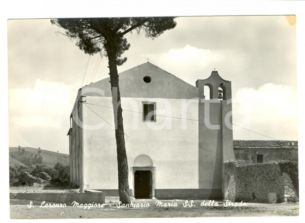 Cartolina originale da collezione 1976 SAN LORENZO MAGGIORE (BN) Santuario Maria SS. della Strada *Cartolina FG VG 1