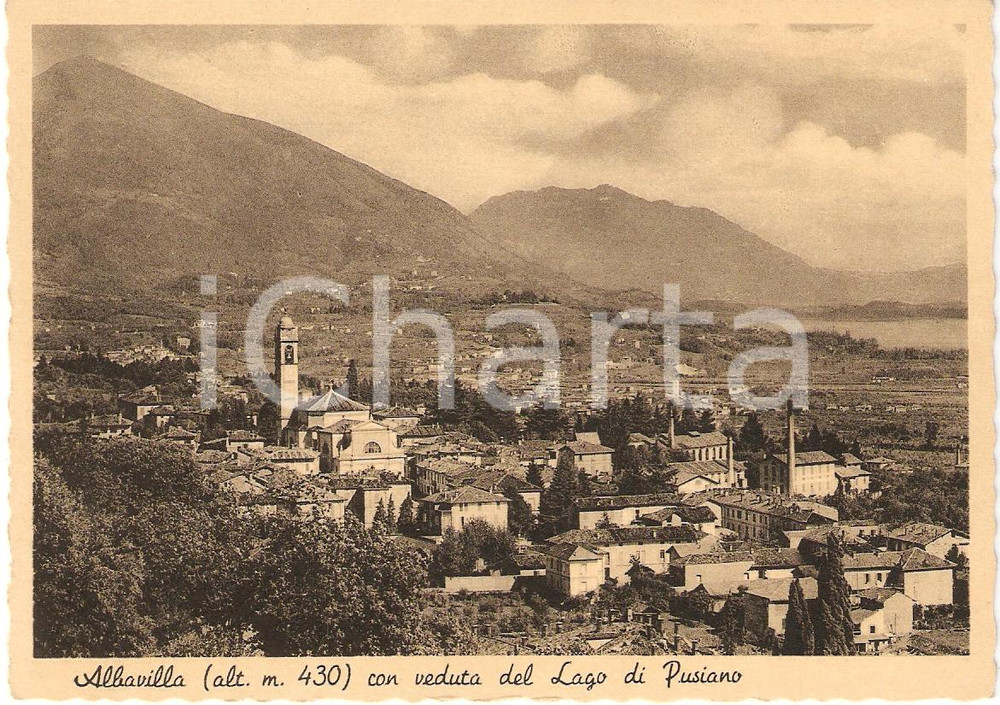 Cartolina originale da collezione 1945 ca ALBAVILLA (CO) Panorama con Lago di PUSIANO Eupili *Cartolina FG NV 1