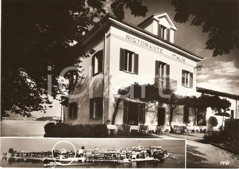 Cartolina originale da collezione 1955 ca ISOLA DEI PESCATORI VB Albergo Ristorante ITALIA Cartolina FG NV 1