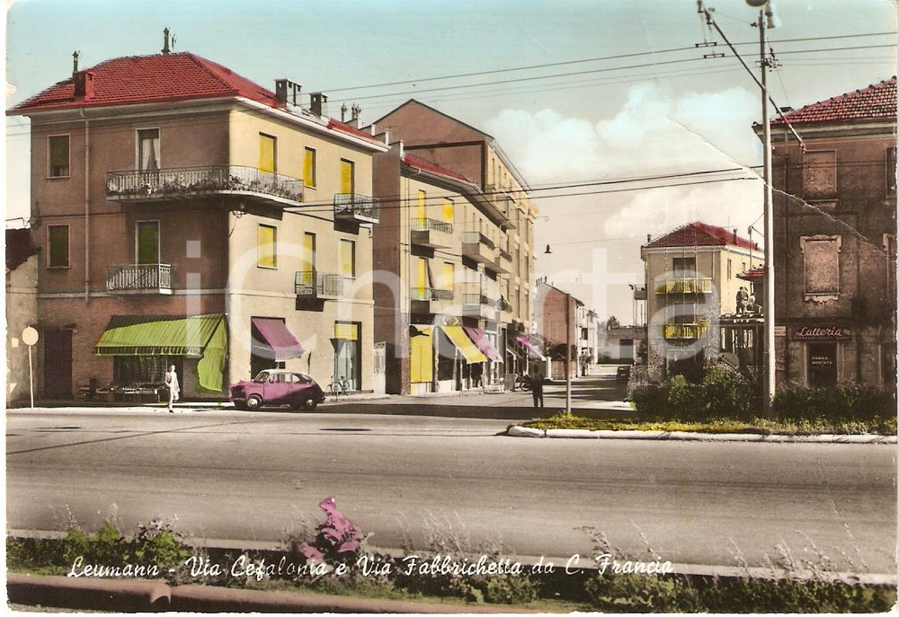 Cartolina originale da collezione 1950 ca COLLEGNO Villaggio LEUMANN TO Via Cefalonia e Via Fabbrichetta FG NV 1