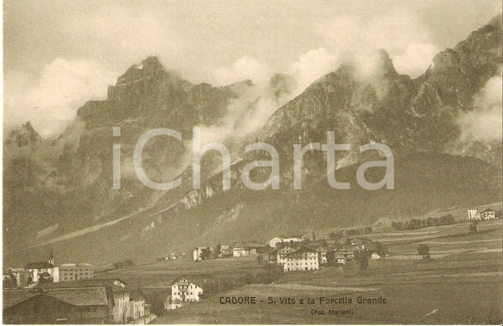Cartolina originale da collezione 1913 Touring Club Italiano CADORE San Vito FORCELLA GRANDE Cartolina FP NV 1
