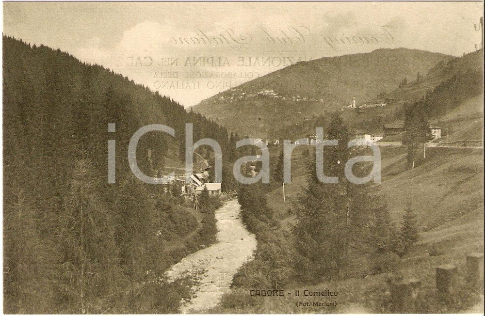 Cartolina originale da collezione 1913 Touring Club Italiano CADORE Comelico *CARTOLINA FP NV 1