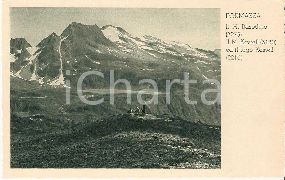 Cartolina originale da collezione 1920 ca Formazza MONTE BASODINO Monte Kastell LAGO KASTELL Albergo Cascata Toce 1