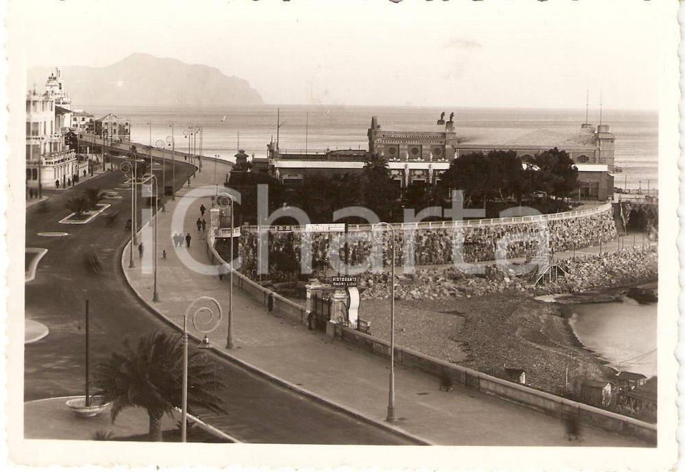Cartolina originale da collezione 1938 LIDO DI GENOVA Scorcio Panoramico RISTORANTE BAGNI LIDO Animata FG VG 1