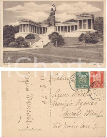 Autografo originale 1926 MUNCHEN D Cartolina scrittrice Regina MARESCALCHI BAUR Autografo FP VG 1