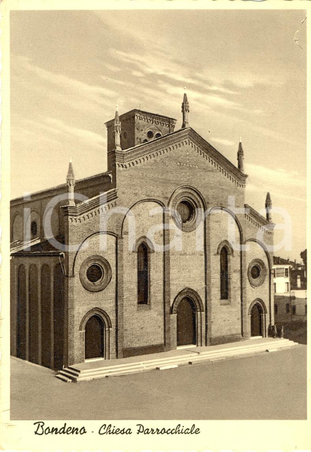 Cartolina originale da collezione 1939 BONDENO (FE) Chiesa Parrocchiale *Cartolina postale FG VG 1