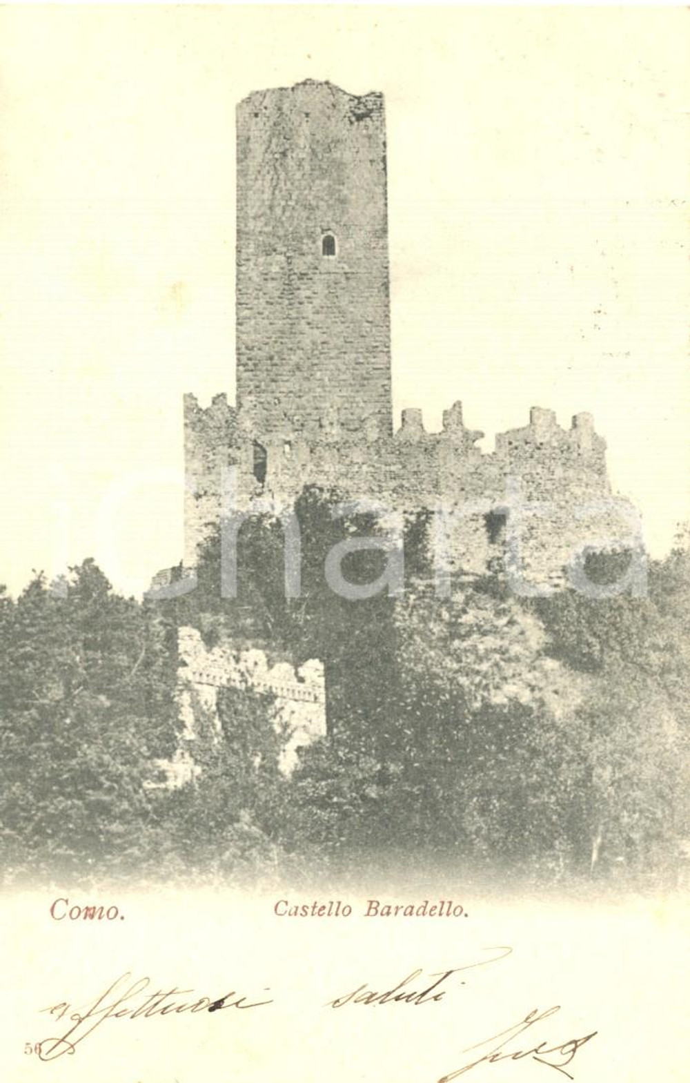 Cartolina originale da collezione 1922 ca COMO Veduta del Castello BARADELLO *Cartolina postale FP VG 1