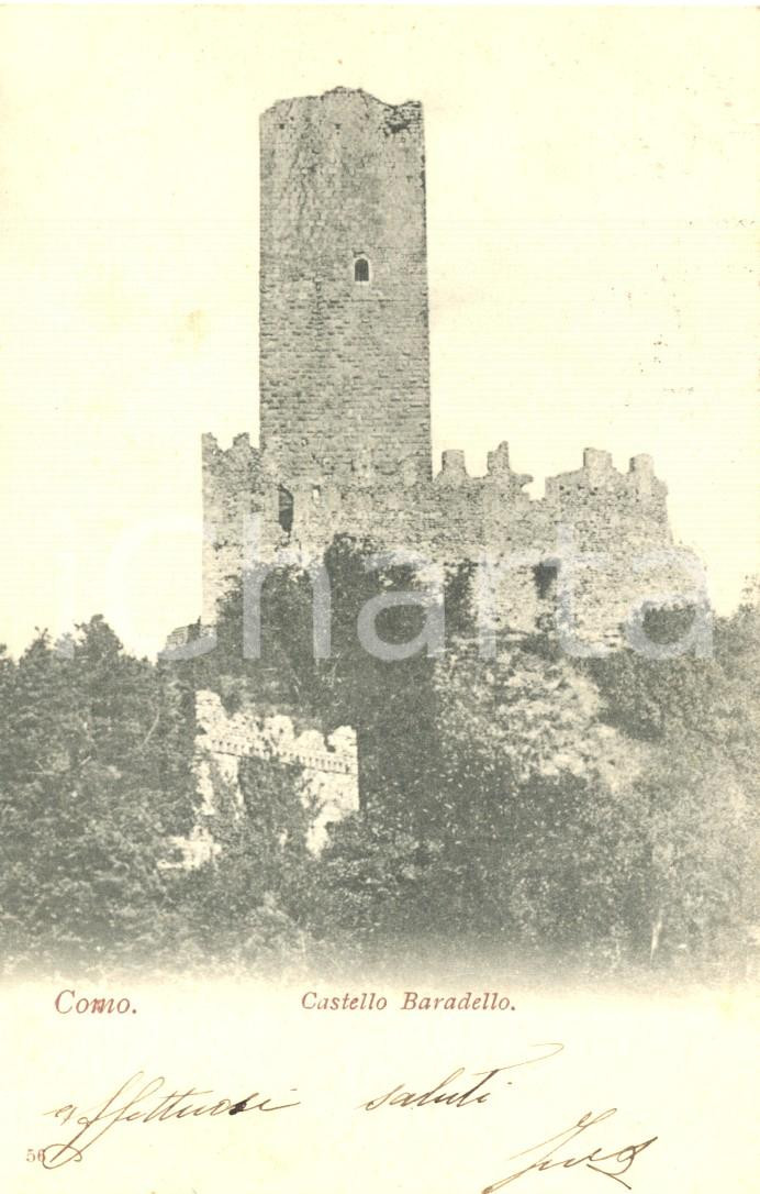 Cartolina originale da collezione 1922 ca COMO Veduta del Castello BARADELLO Cartolina postale FP VG 1