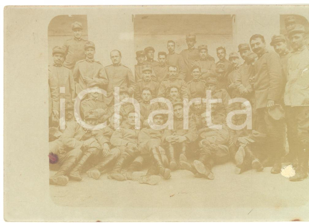 Fotografia d'epoca originale 1915 ca WW1 Foto di gruppo Compagnia di SUSSITENZA *Fotografia FP NV 1