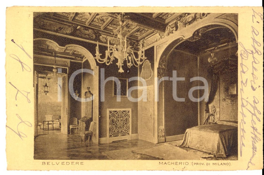 Autografo originale 1929 MACHERIO Villa BELVEDERE Cartolina autografo Marianna GROPALLO VISCONTI 1