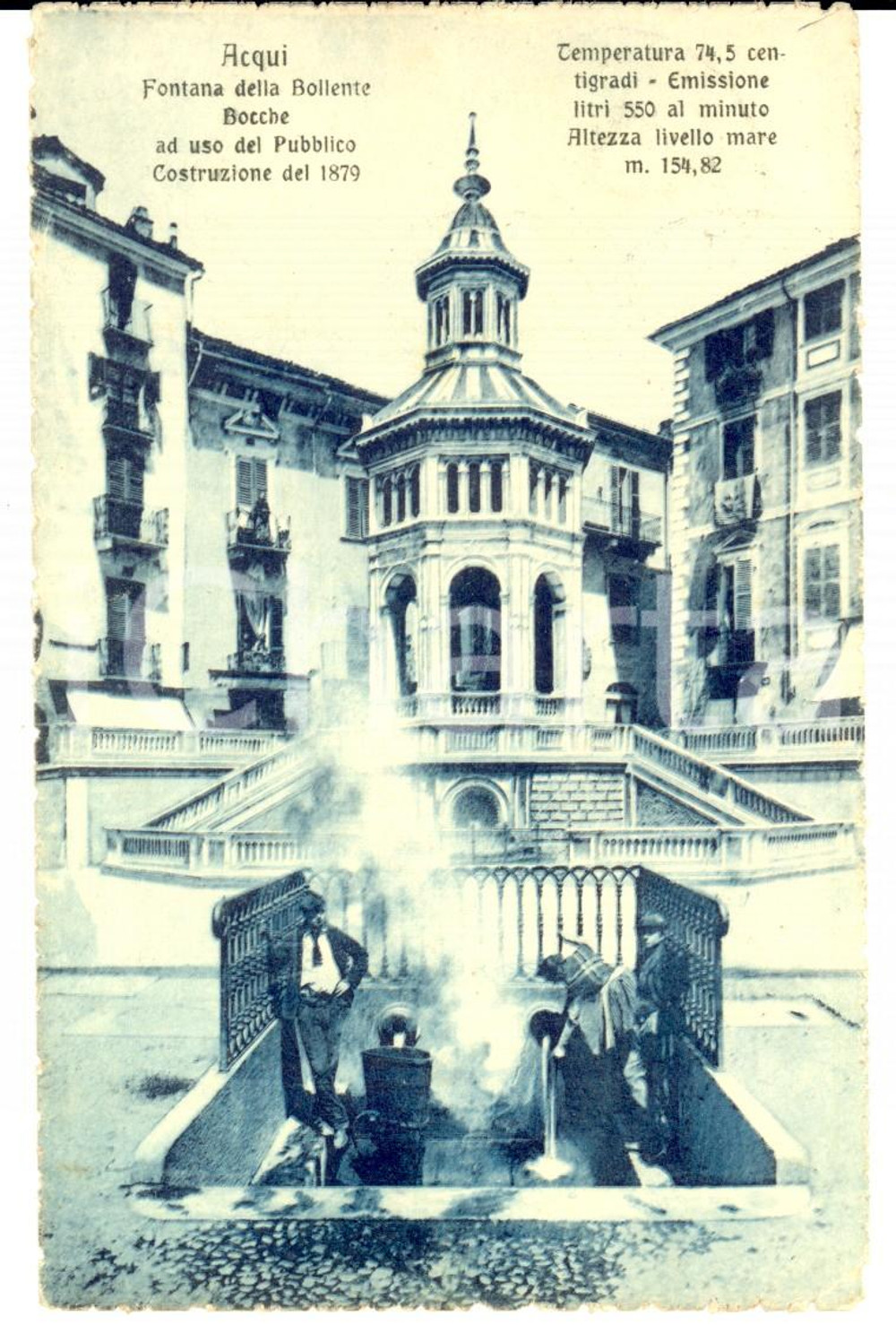 Cartolina originale da collezione 1916 ACQUI TERME Fontana della Bollente *Cartolina a Rosalia GERMANO SERVAIS 1
