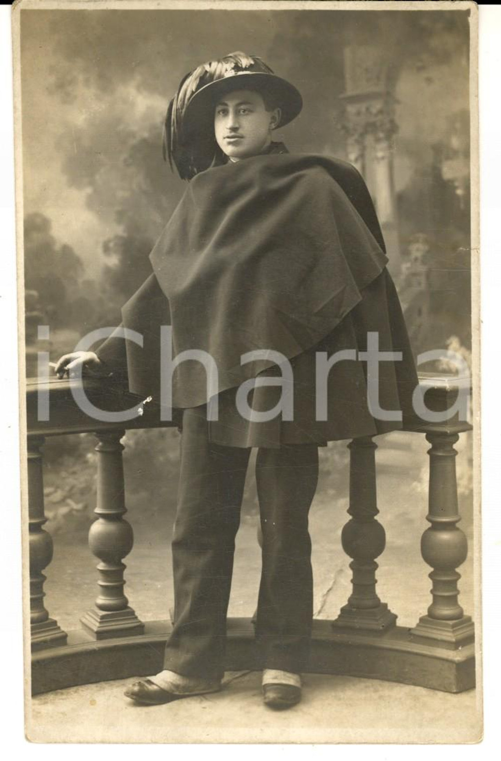 Fotografia d'epoca originale 1920 ca MILANO Ritratto di giovane bersagliere *Foto BRESSANI E FARABOLA FP NV 1