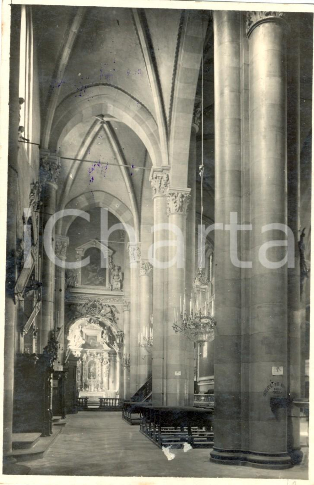 Fotografia d'epoca originale 1930 ca CASALE MONFERRATO (AL) Interno chiesa di SAN DOMENICO *Foto GRANDIS 1
