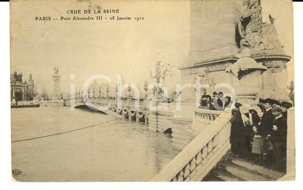 Cartolina originale da collezione 1910 PARIS Pont Alexandre III Cartolina al conte Giuseppe GLORIA FP VG Animata 1