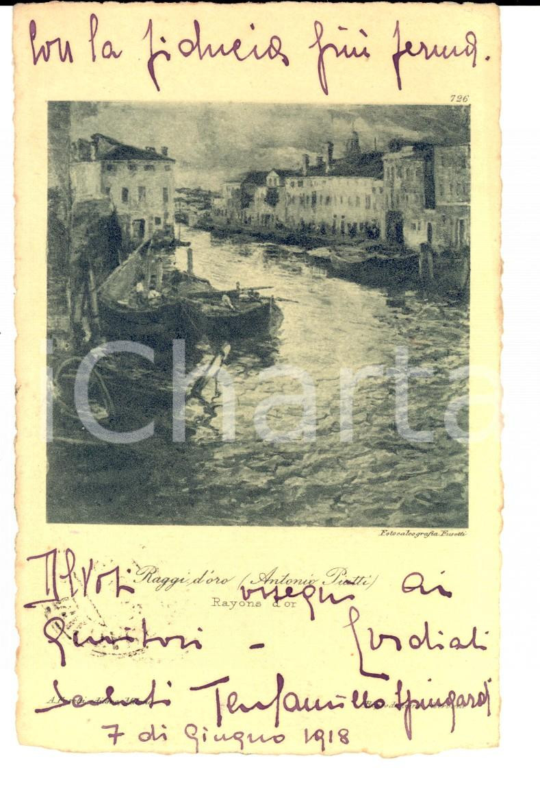 Autografo originale 1918 WW1 68° Raggruppamento d assedio Cartolina ten. Camillo SPINGARDI FP VG 1