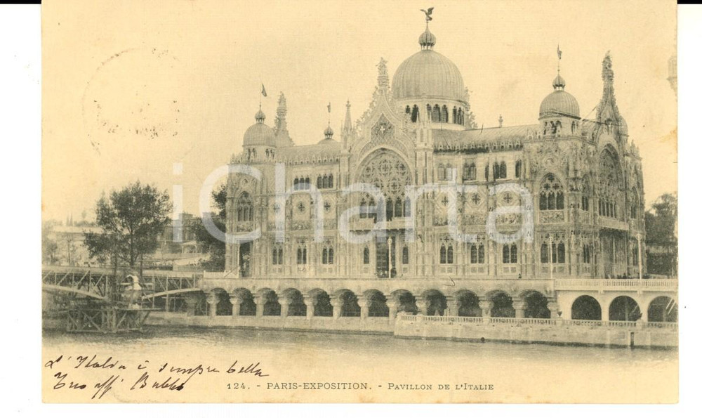 Autografo originale 1900 PARIS Expo  Padiglione Italia Autografo col. Giovanni BONA Fanteria FP 1