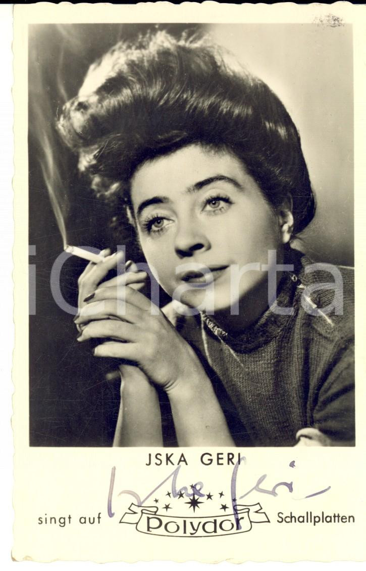 Autografo originale 1940 ca Cantante ISKA GERI Fotografia seriale con AUTOGRAFO 1