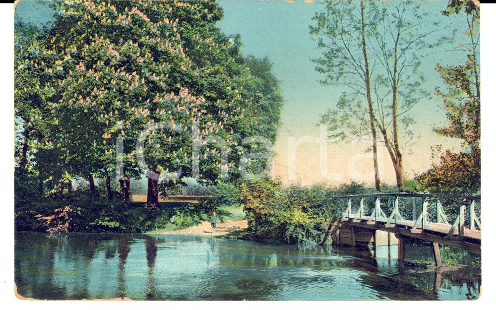 Cartolina originale da collezione 1913 LUCCA Paesaggio con torrente Cartolina a Gilda MATTEUCCI VICOPELAGO 1