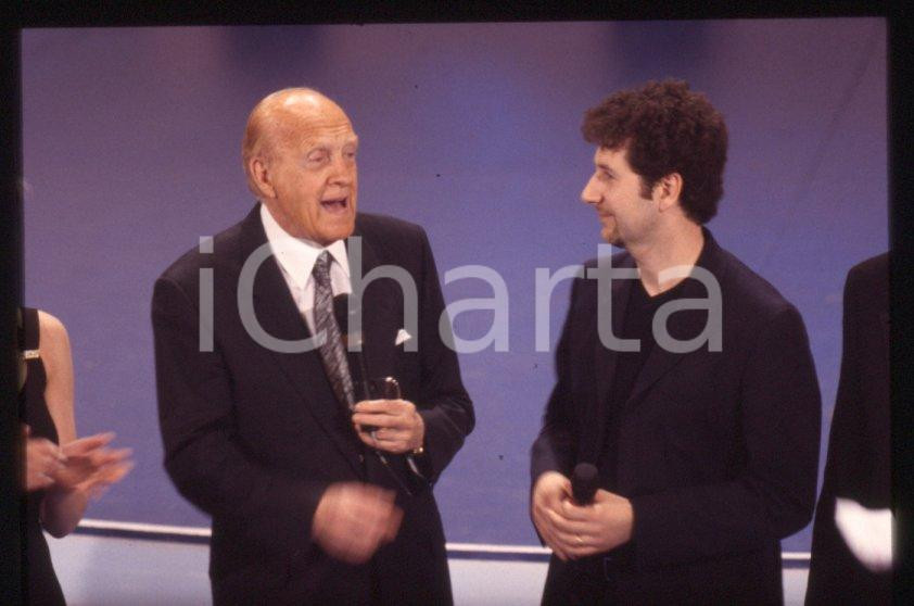 Fotografia d epoca originale Raimondo VIANELLO Fabio FAZIO  Premio TV 1998 35 mm vintage slide 1 1