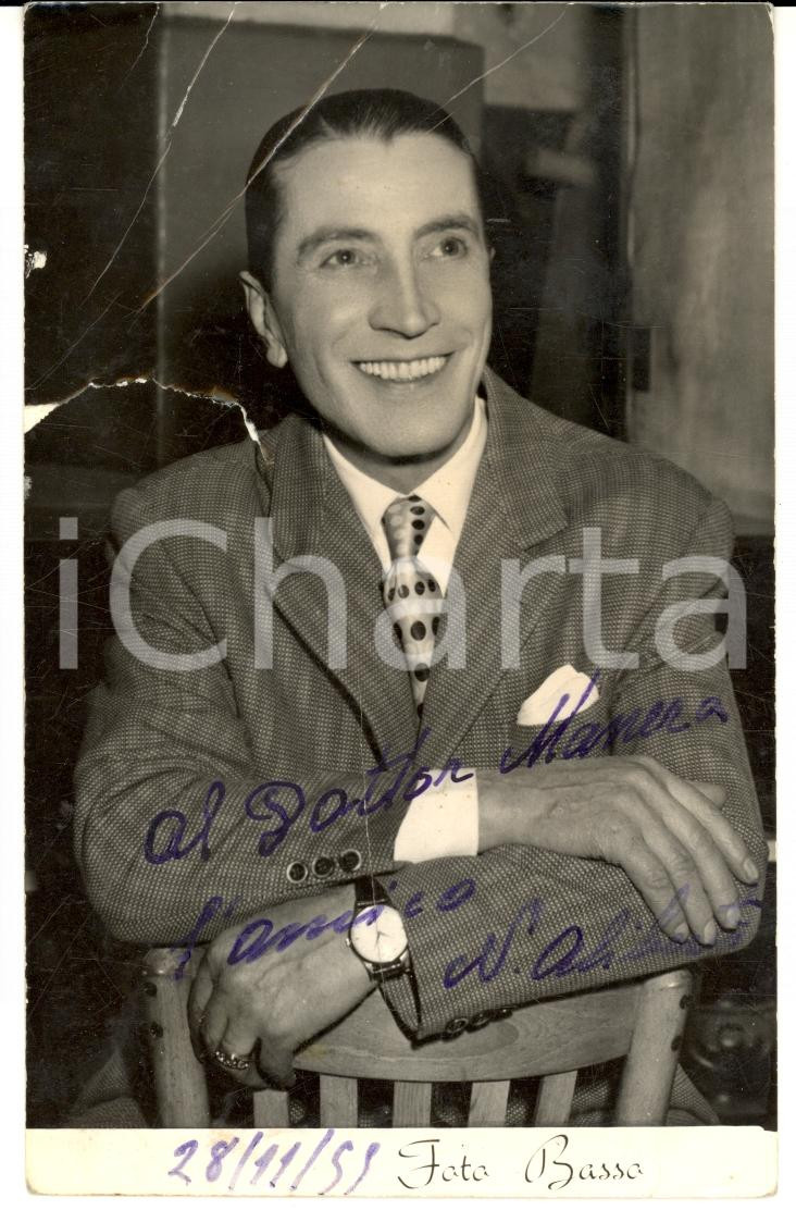 Autografo originale 1959 TORINO Fotografia seriale Nestore ALIBERTI con dedica AUTOGRAFA Cartolina 1