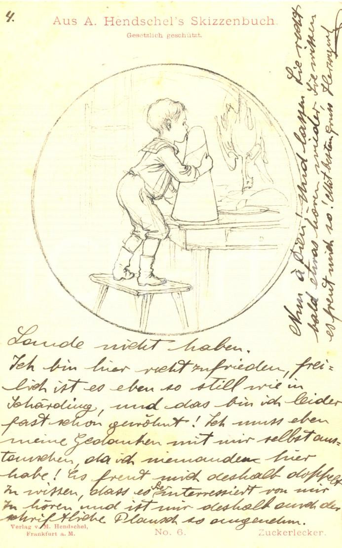 Autografo originale 1900 FREISTADT (Au) Ottokar HERZOGENBERG cerca pace per raccogliere i pensieri 1