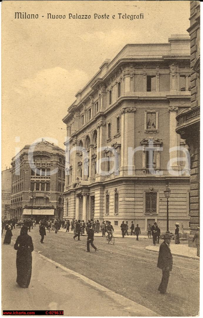 Cartolina originale da collezione 1916 MILANO Nuovo palazzo Poste e Telegrafi FP VG 1