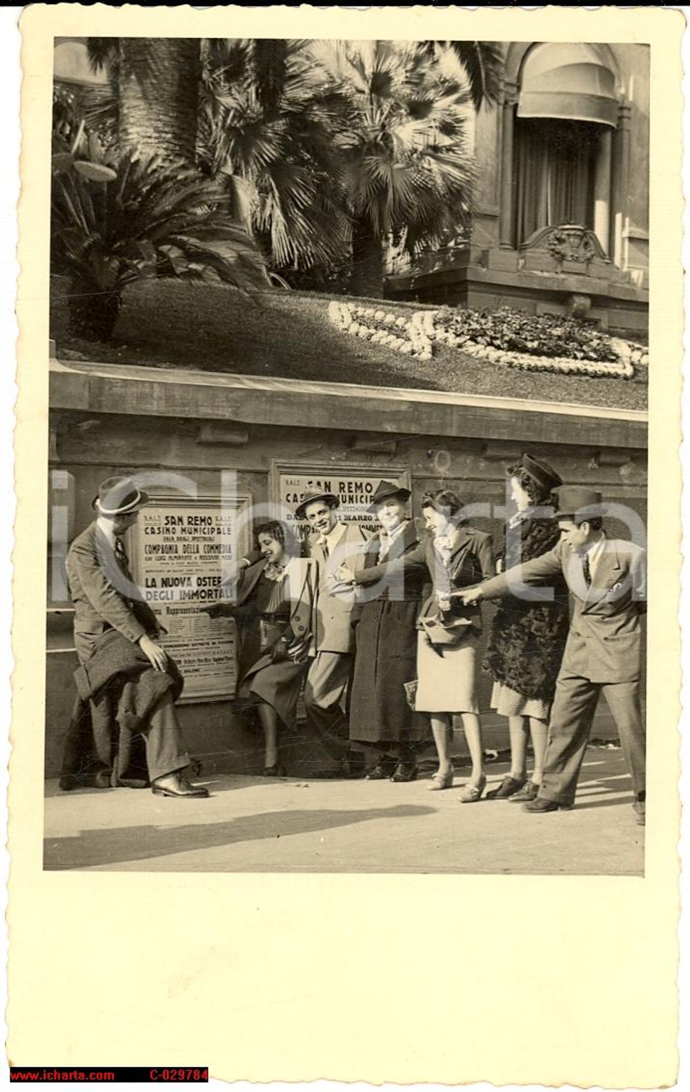 Fotografia d'epoca originale 1930 Luigi Almirante e Rosanna Masi a SANREMO 1
