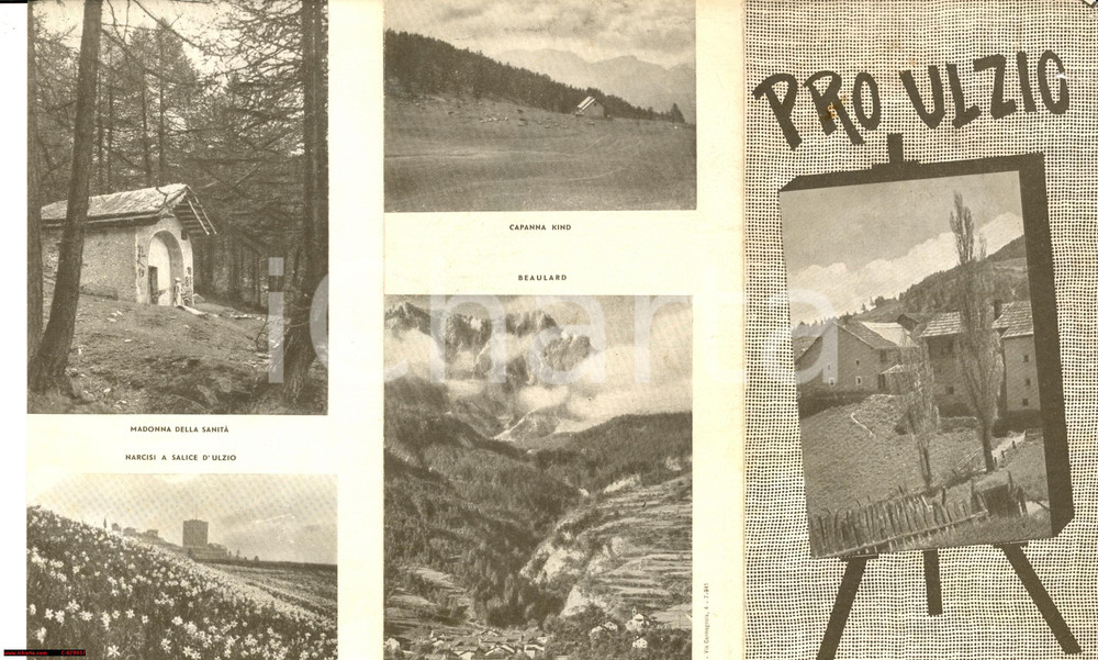 Materiale pubblicitario d’epoca 1941 ULZIO TO Pieghevole illustrato  TURISMO  MINCULPOP 1