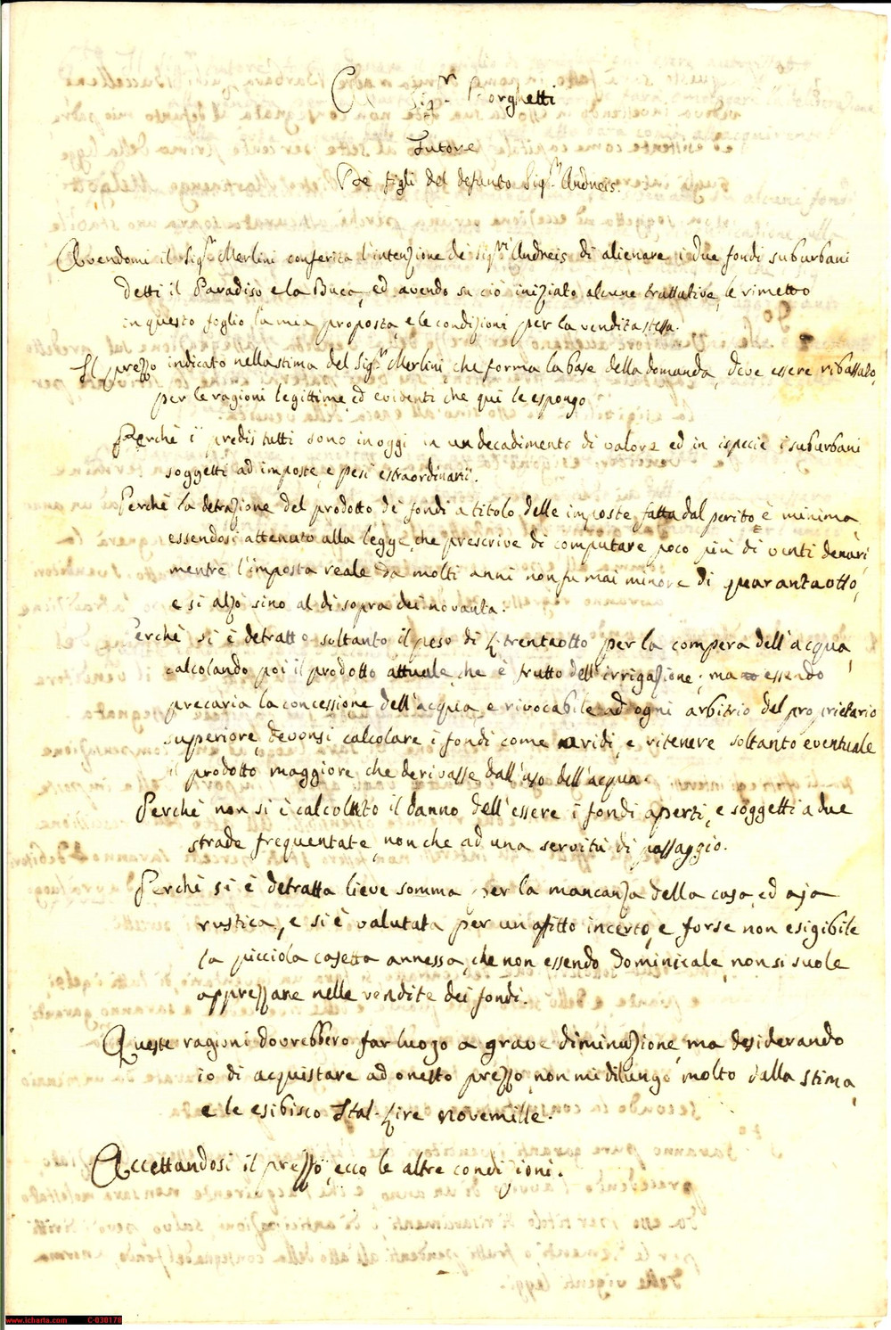 Documento originale, autentico 1816 BRESCIA Vendita fondi ANDREIS Il PARADISO e BUCA 1