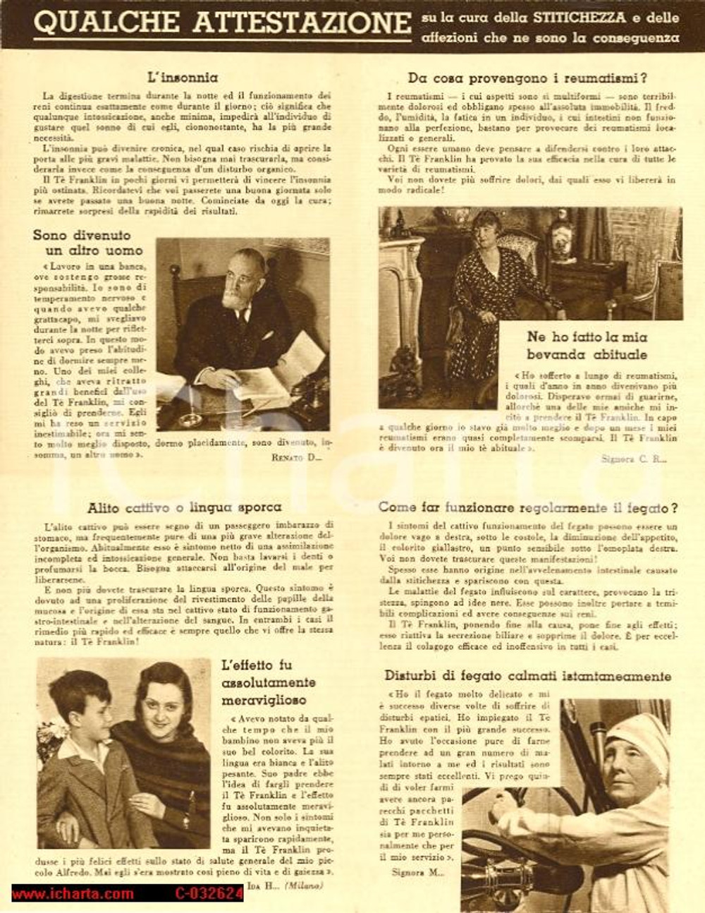 Materiale pubblicitario d’epoca 1934 TE FRANKLIN Manzoni - pieghevole 1