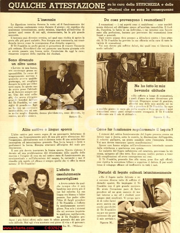 Materiale pubblicitario d’epoca 1934 MILANO TE FRANKLIN Manzoni  pieghevole pubblicitario 1