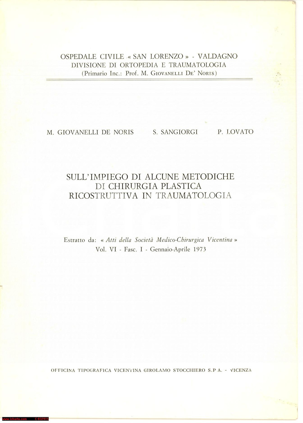 Oggetto da collezione cartaceo 1973 De Noris CHIRURGIA PLASTICA IN TRAUMATOLOGIA 1
