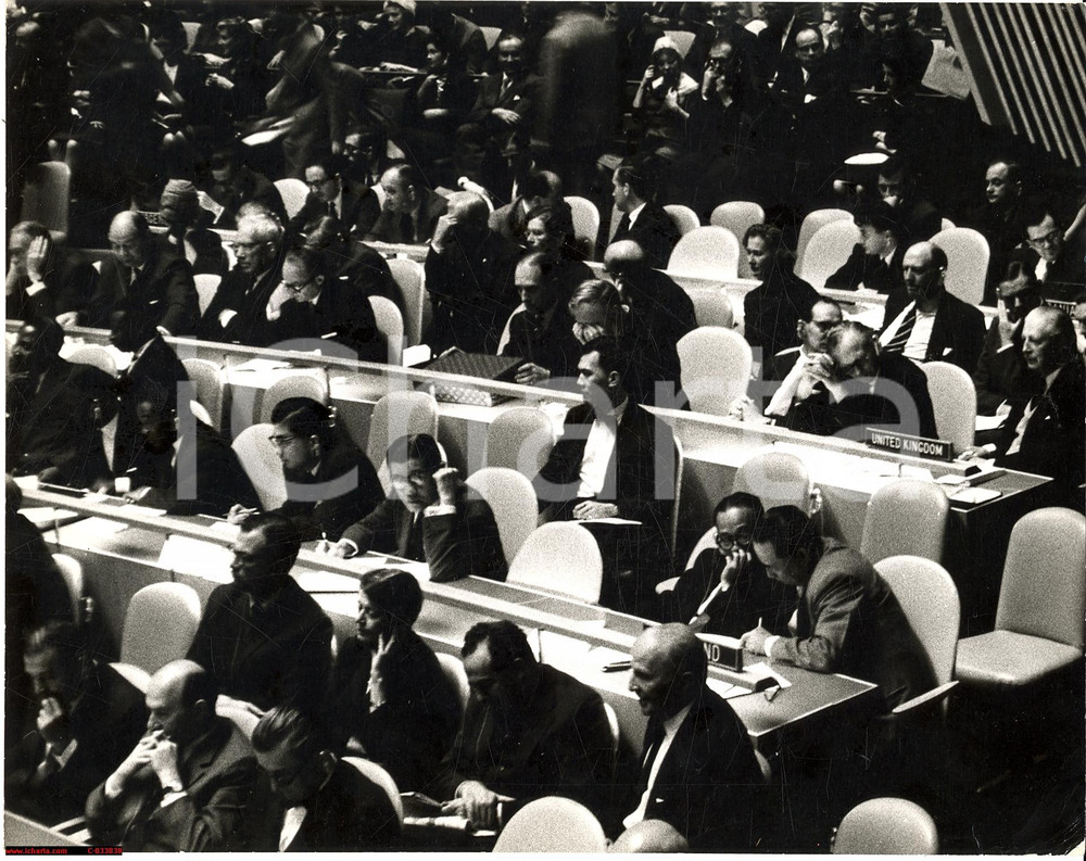 Fotografia d'epoca originale 1960 WASHINGTON USA Prime Minster UK Harold MACMILLAN Christian HERTER Congress 1