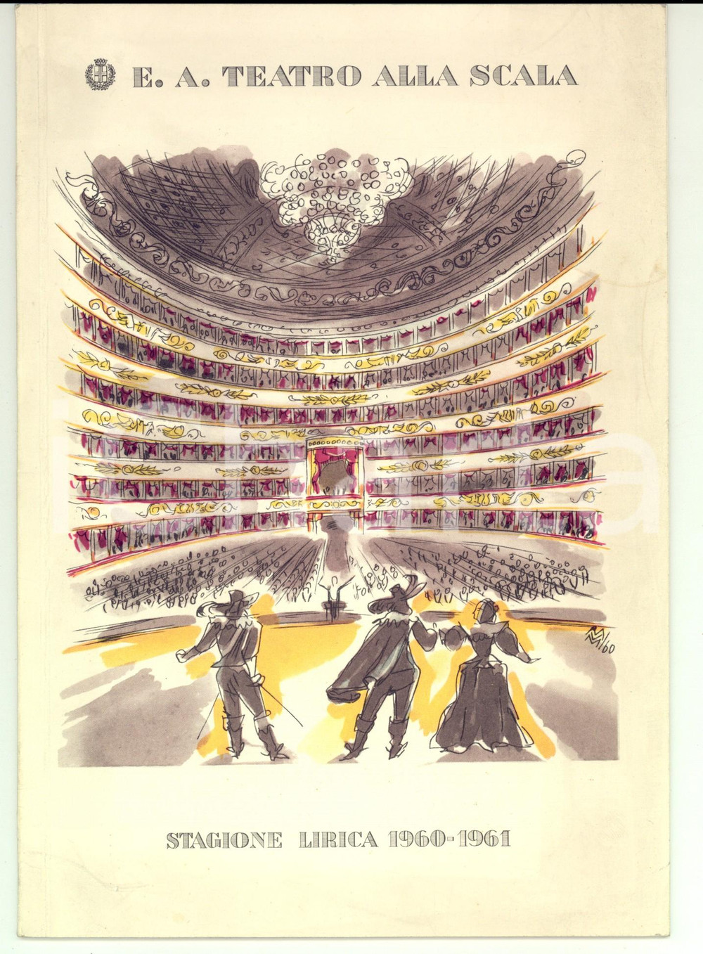 Materiale pubblicitario d’epoca 1960 MILANO Teatro ALLA SCALA Programma balletto stagione lirica  1960-1961 1