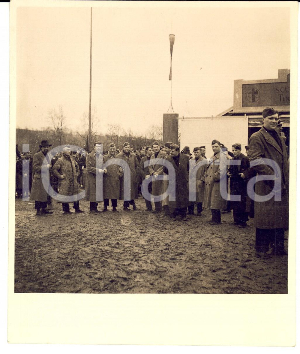 Fotografia d epoca originale 1933 PNF Adunata nel cortile di una scuola militare Foto FASCISMO 20 x15 1