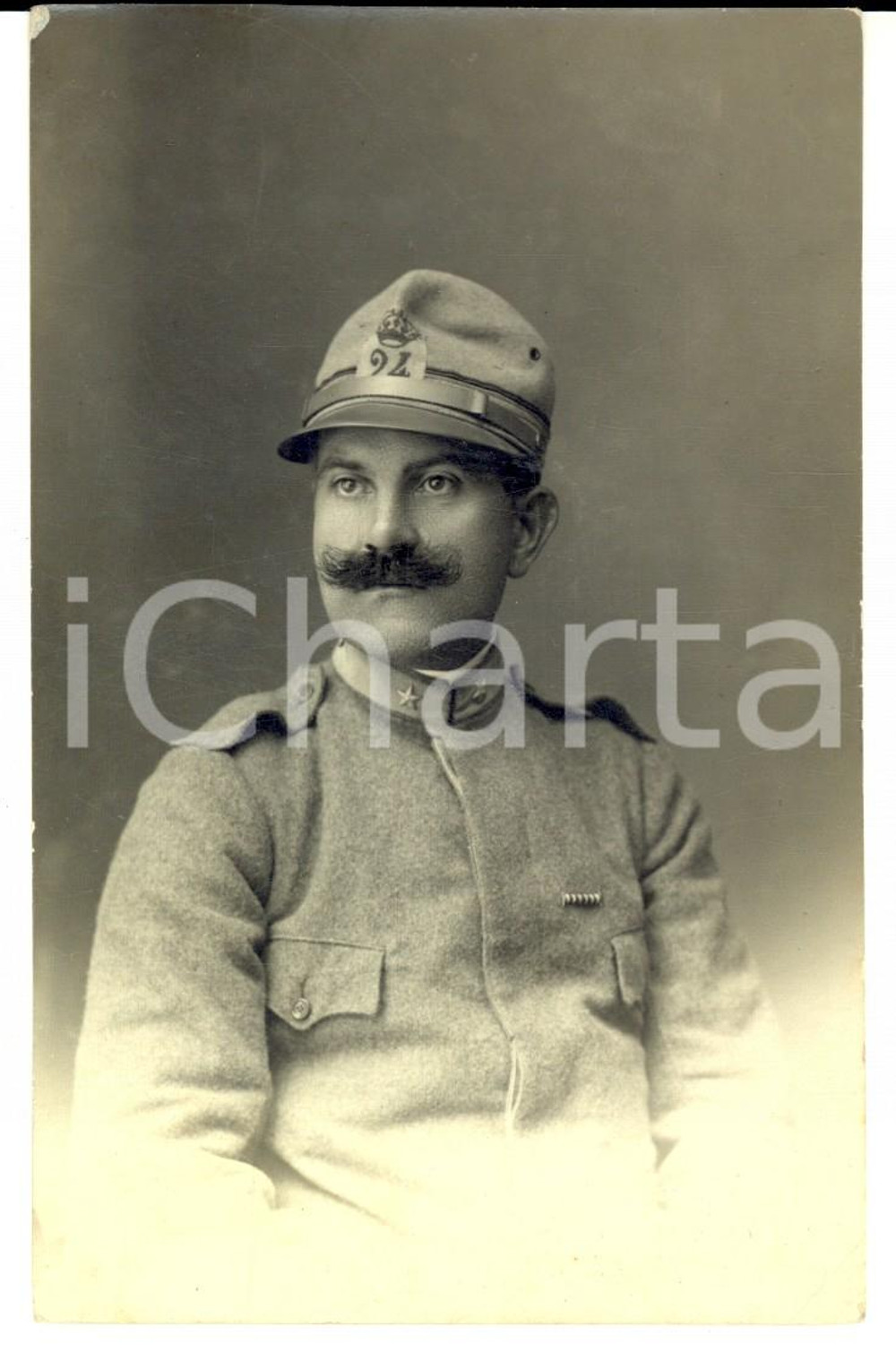 Fotografia d epoca originale 1917 WW1 Ritratto di militare del 24° Reggimento Fanteria Fotografia FP NV 1