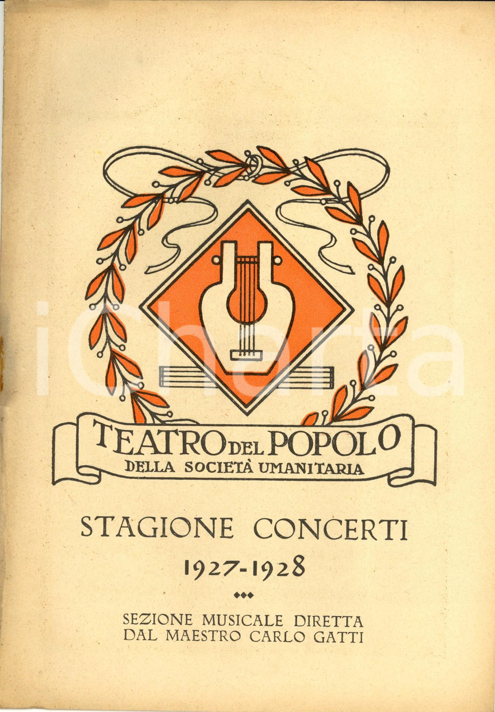 Documento originale, autentico 1927 MILANO TEATRO DEL POPOLO Quartetto Poltronieri Johannes BRAHMS *Programma 1