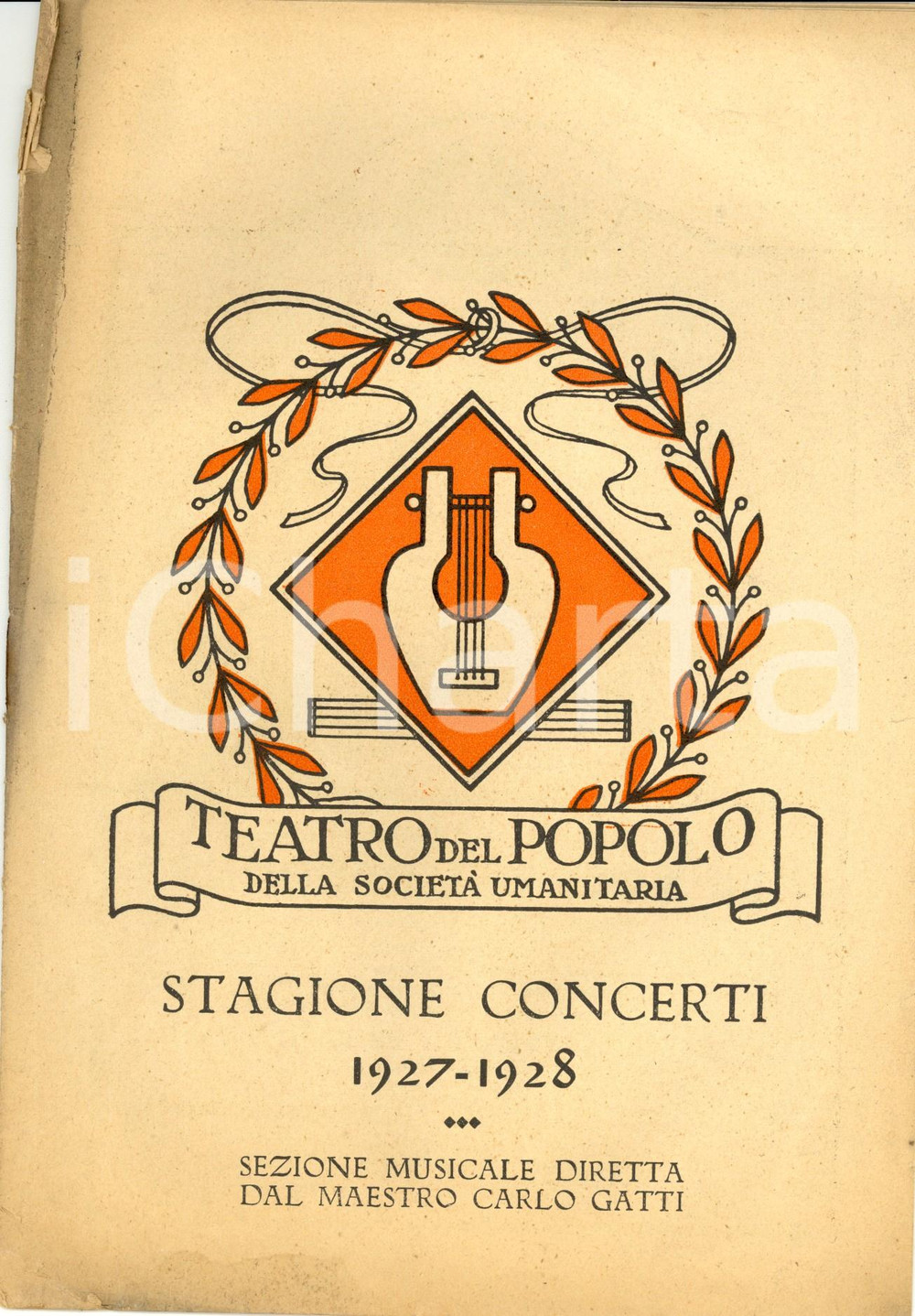Documento originale, autentico 1927 MILANO TEATRO DEL POPOLO Concerto del pianista Nino ROSSI *Programma 1