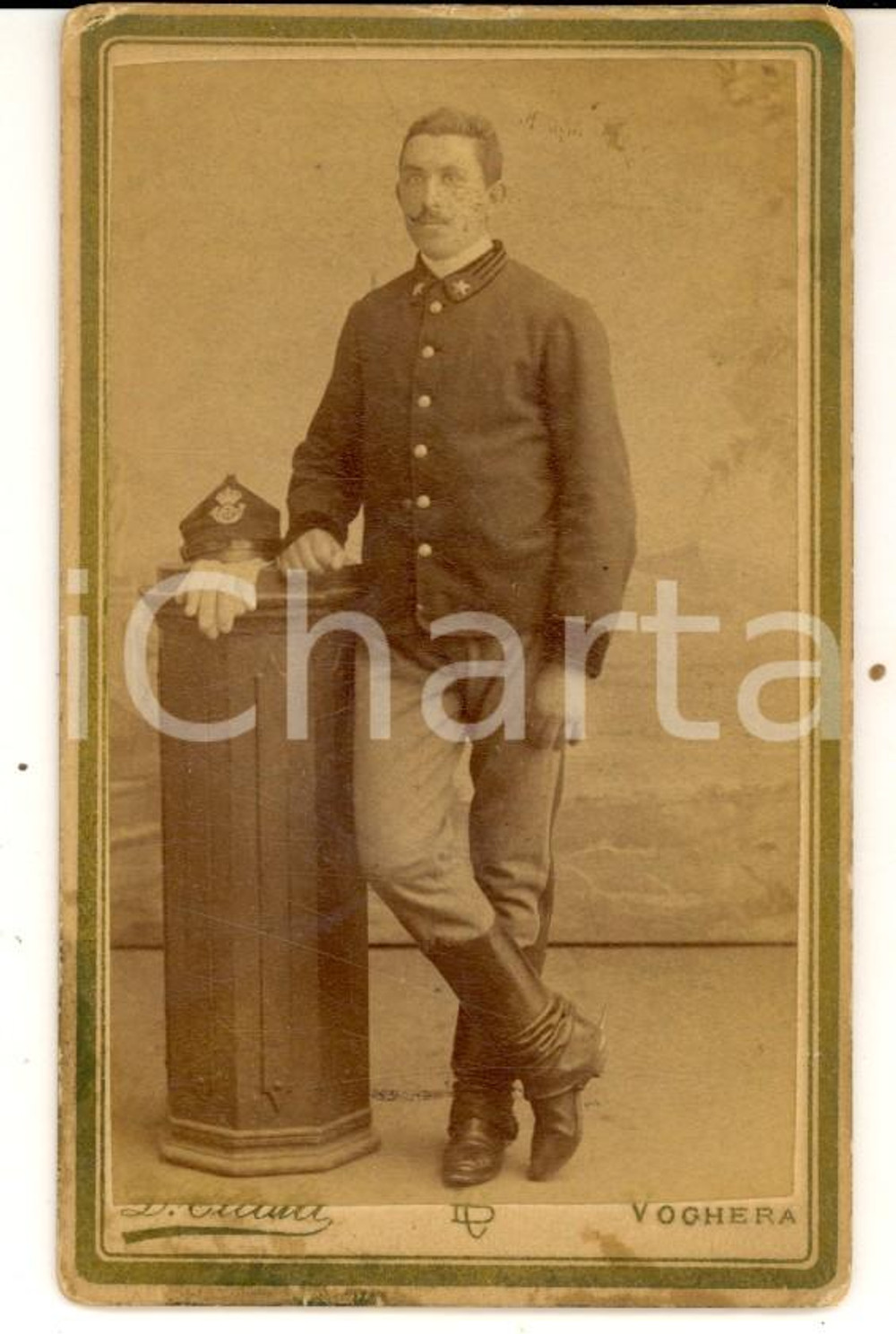 Fotografia d'epoca originale 1870 ca VOGHERA (PV) REGIO ESERCITO Militare del 12Â° Reggimento CAVALLERIA 1
