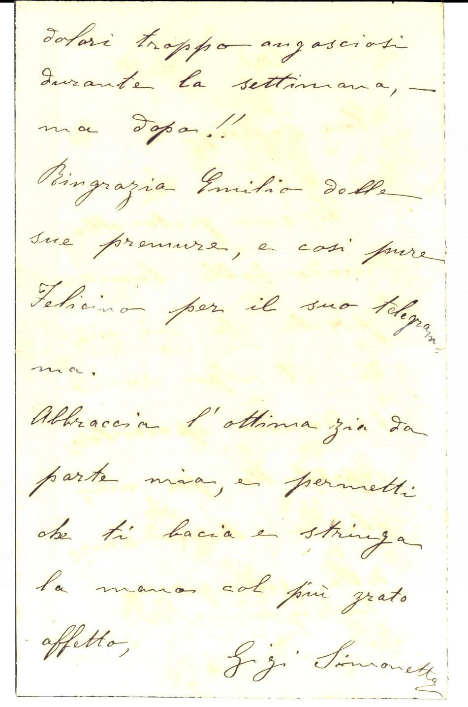 Autografo originale 1913 MILANO Luigi SIMONETTA colpito da un lutto improvviso *AUTOGRAFO 1