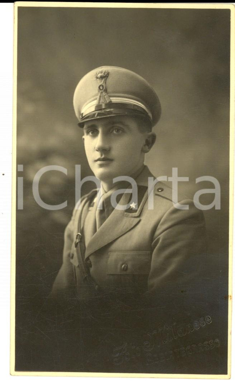 Fotografia d'epoca originale 1943 WW2 ABBIATEGRASSO (MI) Militare del 6Â° Reggimento Fanteria *Foto FP 1