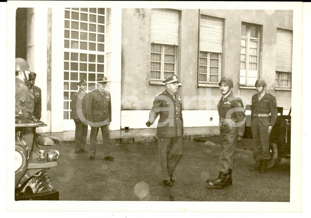 Fotografia d'epoca originale 1961 BERGAMO Divisione LEGNANO  - Visita del Generale Comandante *Foto 1