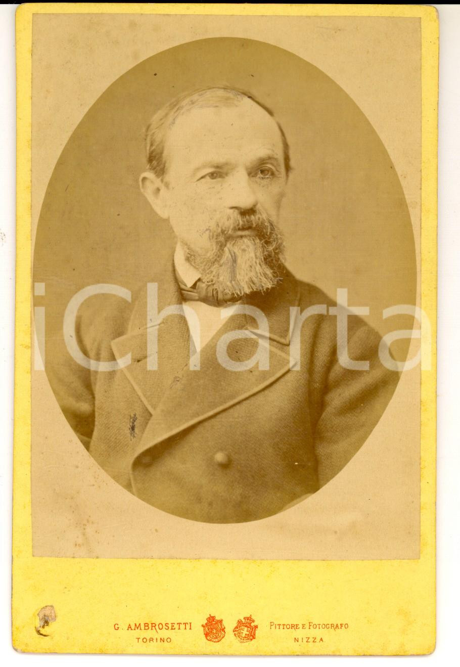 Fotografia d'epoca originale 1870 ca TORINO Ritratto maschile con il giaccone *Fotografia AMBROSETTI 1